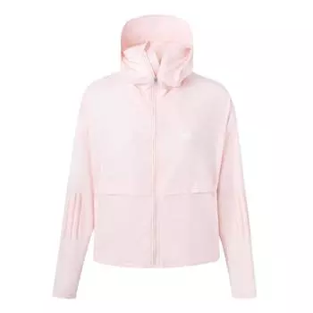 Adidas Однотонная куртка с логотипом бренда и капюшоном для защиты от солнца, женские куртки розового цвета IT2489 XL