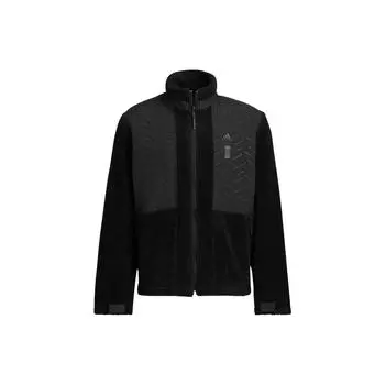 Adidas однотонная куртка с логотипом на молнии и воротником-стойкой, мужские куртки черного цвета HN8958 XXL