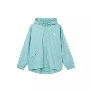 Adidas однотонная молния с логотипом бренда и капюшоном, женская куртка, синяя H07845 S