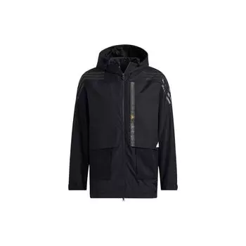 Adidas однотонная мужская куртка на молнии с капюшоном, верхняя одежда, черная HE7401 S