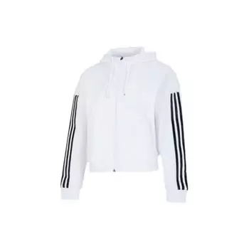 Adidas однотонная повседневная куртка с тремя полосками с капюшоном женские куртки белые HM7049 XL