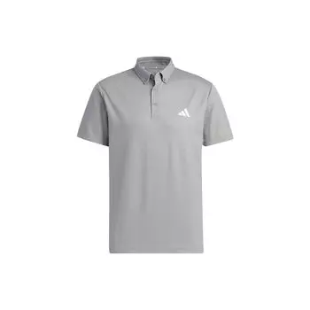 Adidas Однотонная рубашка-поло прямого покроя с коротким рукавом, мужская, серая HS9046 S