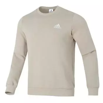Adidas однотонная утепленная флисовая подкладка для бега, тренировок, фитнеса, дышащая толстовка с круглым вырезом, мужские топы цвета хаки IJ8890 M