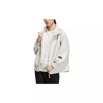 Adidas Однотонная вязаная куртка с логотипом и воротником Женские куртки Ясно-коричневые HZ0248 L