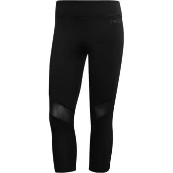 Adidas Однотонные дышащие спортивные брюки для фитнеса длиной семь четвертей, женские брюки черного цвета DU2045 M