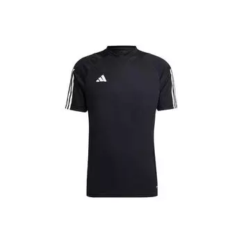 Adidas Однотонный фирменный логотип с принтом, короткий рукав, футболка, мужские топы, черный цвет HK7638 L