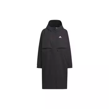 Adidas однотонный логотип с длинным рукавом и капюшоном ветровка женская верхняя одежда черный IX6796 XL