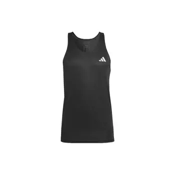 Adidas однотонный печатный логотип с круглым вырезом, спортивная майка, мужские топы, черный HM8437 S