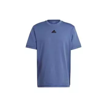 Adidas Однотонный повседневный свитер с круглым вырезом и коротким рукавом, мужские топы серо-синего цвета IR5176 M