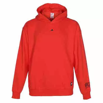 Adidas однотонный пуловер с капюшоном и свободными мужскими топами светло-красный IA1999 XXL