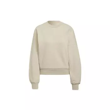 Adidas однотонный пуловер с круглым вырезом, женские топы, бежевый HE3098 L