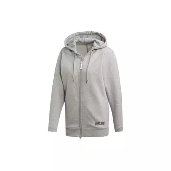 Adidas Однотонный спортивный кардиган с капюшоном и логотипом, женские толстовки светло-серого цвета EA2545 XS