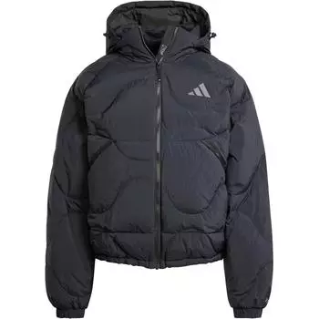 Мужская куртка пуховик Adidas однотонная свободного кроя с длинным рукавом Верхняя одежда Черный JG5926 2XS