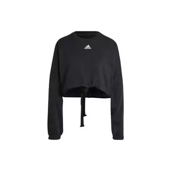 Adidas однотонный укороченный свитшот с логотипом, женские топы, черный IC6624 M