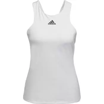 Adidas Однотонный женский топ с логотипом и принтом, белый HF0842 XS