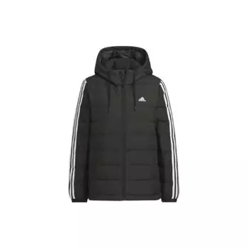 Adidas Официальная легкая женская зимняя новая теплая спортивная куртка с капюшоном и длинным рукавом для улицы, стеганая тонкая хлопковая куртка-пуховик, женская куртка черного цвета IK2376 XS