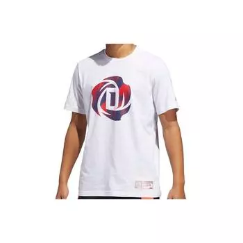 Adidas Olympic Круглый вырез Баскетбольная футболка с коротким рукавом Мужские топы Белые GI7936 M