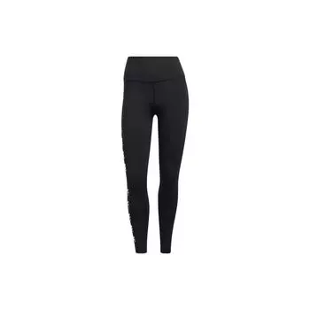 Adidas Opt 3Bar 7/8 Колготки с завышенной талией и логотипом по бокам Женские брюки для фитнеса Черные H64191 L