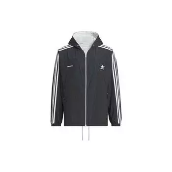 Adidas Оригинальная коллаборация X Yeseyesee, полосатая куртка с капюшоном и длинными рукавами, мужская куртка, черная, кристалл JN5816 L