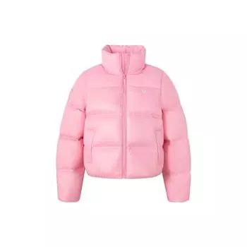 Adidas Оригинальная короткая пуховая куртка с тремя полосками и логотипом, спортивная куртка с длинным рукавом, женская куртка светло-розового цвета JE6040 XXS