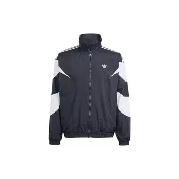 Adidas Оригинальная куртка с логотипом и воротником-стойкой на молнии с длинными рукавами Мужские куртки черные IL2465 2XL