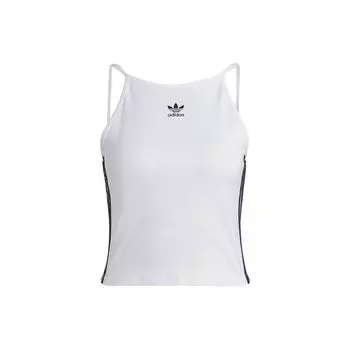 Adidas Оригинальная майка-трилистник Adicolor Classics с логотипом в виде буквы и тремя полосками, женские топы белого цвета IB7303 L