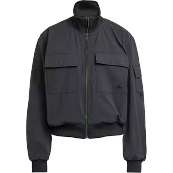 Adidas Оригинальная многокарманная свободная куртка с воротником-стойкой, застежкой-молнией и длинными рукавами, женские куртки серого цвета JD4792 M