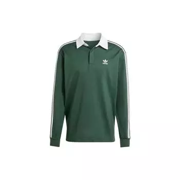 Мягкая и удобная рубашка поло с длинным рукавом Adidas Originals Adicolor, мужская, цвет: минеральный зеленый IZ2468 XL