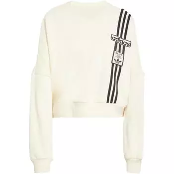 Adidas Оригинальная мягкая повседневная женская толстовка с коротким рукавом и круглым вырезом Adibreak, цвет Off-White JD0084 S