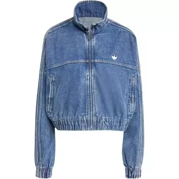 Adidas Оригинальная мягкая свободная джинсовая куртка Originals Premium Essentials, женская куртка светло-голубого цвета IW5762 S