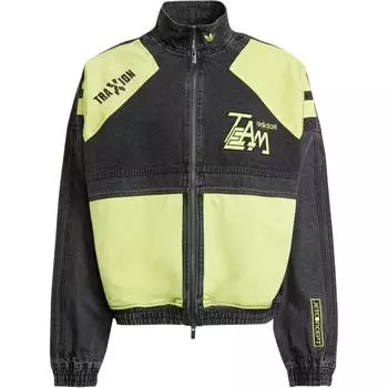 Adidas Оригинальная мужская куртка Adilenium Ss24 с логотипом на молнии, в стиле ретро, со стоячим воротником и длинным рукавом, желто-черная JN0824 2XL
