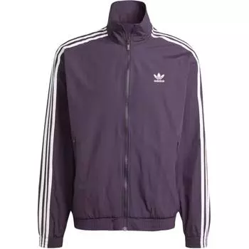 Adidas Оригинальная полосатая ретро спортивная куртка с воротником-стойкой на молнии прямая мужская куртка с длинным рукавом фиолетового цвета IZ2416 M