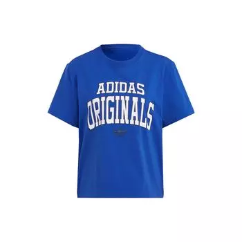 Adidas Оригинальная спортивная футболка с логотипом-трилистником, женские топы, флуоресцентно-синие IC5982 XXS