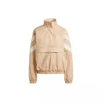 Adidas Оригинальная винтажная спортивная куртка с воротником-стойкой и длинным рукавом, женская куртка бежевого цвета IS1980 L