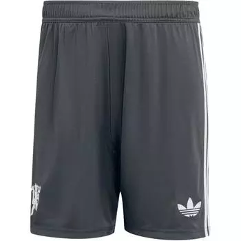 Adidas Оригинальные эластичные повседневные футбольные брюки с принтом SS24 Manchester United Series для мужчин, низ Carbon IY7807 XXL