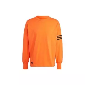 Adidas Оригинальные мужские футболки Neuclassics с тремя полосками, декоративным круглым вырезом, длинным рукавом, оранжевого цвета IM2098 XL