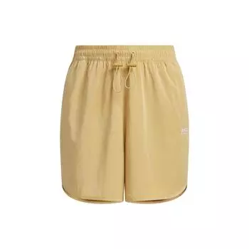 Adidas Оригинальные шорты с трилистником Od, однотонные, с вышитым логотипом, эластичный пояс, свободный крой, обычные шорты, женские шорты светло-золотистого цвета, белые IK8603 XS