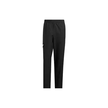 Adidas Оригинальные спортивные брюки Trefoil Mc с нашивкой-логотипом и шнурком со средней посадкой и эластичной резинкой на талии, вязаные спортивные брюки, мужские брюки, черные HS2011 XS