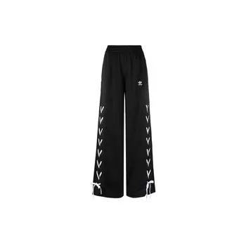 Adidas Оригинальные спортивные штаны с широкими штанинами и принтом трилистника и логотипом, женские плавки, черные, HK5085 XL