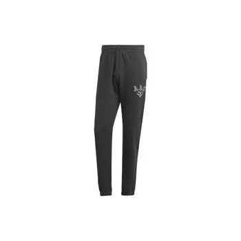 Спортивные штаны Adidas Originals с вышитым логотипом Trefoil и манжетами на шнурках, мужские брюки, черные HZ0698 XL