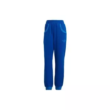 Adidas Оригинальные женские спортивные штаны FW22 с принтом логотипа, эластичным поясом и манжетами, синие IB2055 2XS