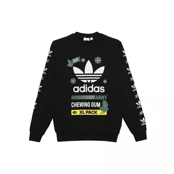 Adidas Оригинальный пуловер со снежинкой и круглым вырезом, мужские топы, черный FP7705 M