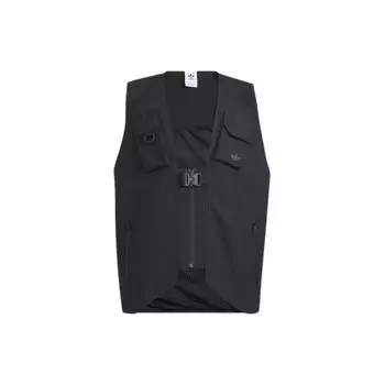 Adidas Оригинальный спортивный жилет Trefoil Solid Color для мужчин, топы черного цвета HE6620 M