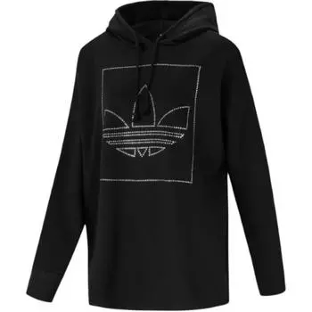 Adidas Оригинальный свитер с капюшоном, спортивная модная толстовка, женская толстовка, черный цвет GI1136 XS