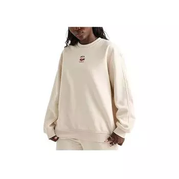 Adidas Оригинальный свитшот оверсайз Originals Ss25 из серии Cherry, модный свитшот с длинным рукавом, женский свитшот цвета экрю KC3004 S