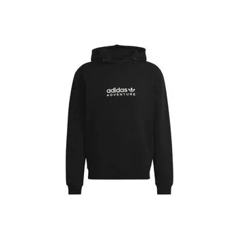 Adidas Оригинальный трилистник с однотонным логотипом, пуловер с капюшоном, мужская толстовка с капюшоном, черный HK5002 XS