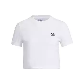Adidas Оригинальный укороченный топ Adiclub с сплошным логотипом женские топы белые IP1794 S