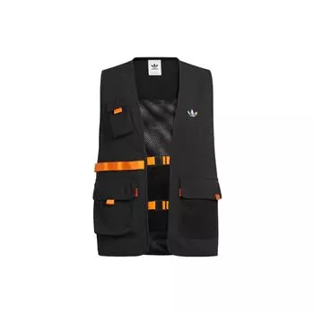 Adidas Оригинальный жилет Trefoil Kt Vest с несколькими карманами, дышащий, хозяйственный жилет для мужчин, черный HR6441 XS