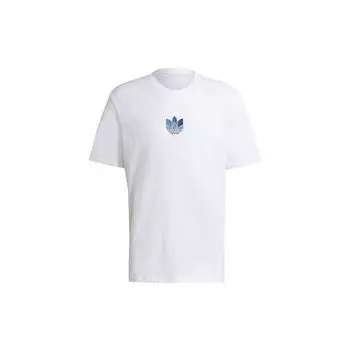 Adidas Originals Adicolor 3D Trefoil Домашняя одежда с круглым вырезом и коротким рукавом, мужские топы, белые GN3547 XL