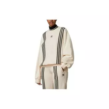 Adidas Originals Adicolor 70s Vintage Series Полосатый свитшот с круглым вырезом и логотипом Женские топы Бежевый IK7867 XXS
